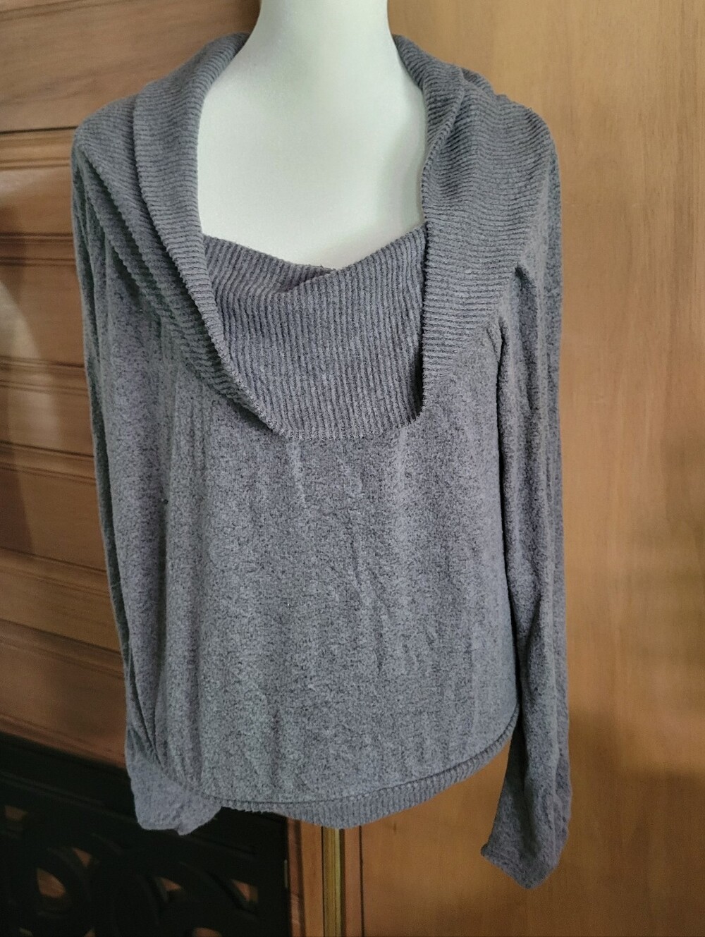 I.N. San Francisco Heather Gray Cowl Neck Sweater